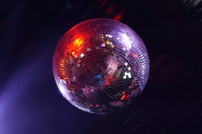 disco ball at night party